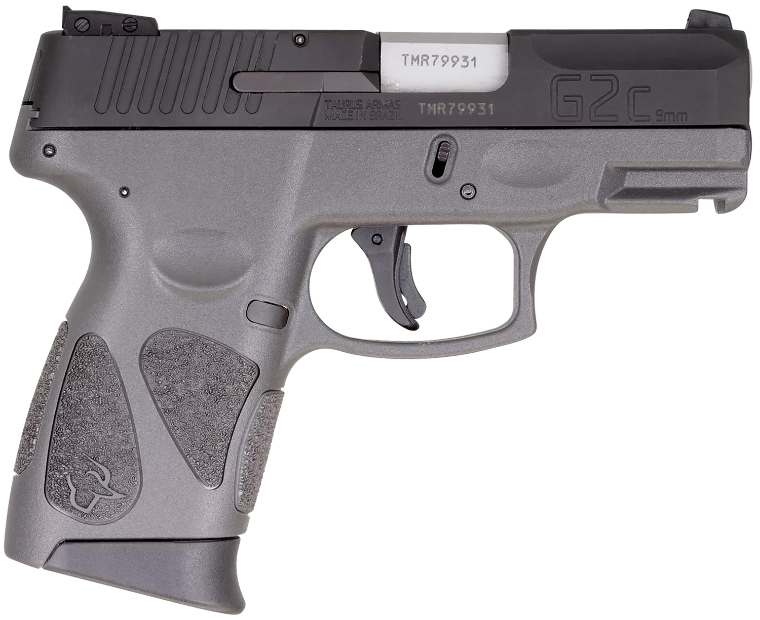 Taurus 1G2C93112G G2C Compact Frame 9mm Luger 12+1 3.26" Matte Stainless Steel Barrel, Matte Black Serrated Alloy Steel Slide, Gray Polymer Frame w/Picatinny Rail & Polymer Grip, Right Hand