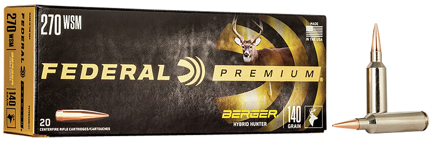 eral P270WSMBCH1 Premium 270WSM 140gr Berger Hybrid Hunter 20 Per Box/10 Case Ammo