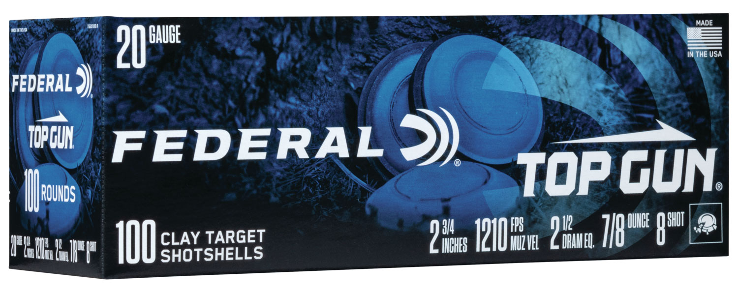 Federal TG201008 Top Gun 20Gauge 2.75 7/8oz 8Shot 100 Per Box/2 Case eral TG201008 Top Gun 20Gauge 2.75 7/8oz 8Shot 100 Per Box/2 Case Ammo