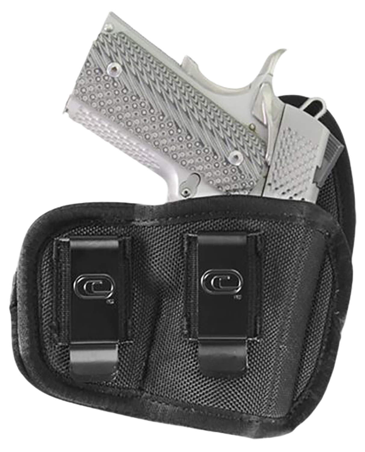 Crossfire Shooting Gear CRFCYCLSA1S2R The Cyclone IWB/OWB Size 02 Black Foam Laminate Belt Clip Fits Subcompact 2-2.50" Barrel Right Hand