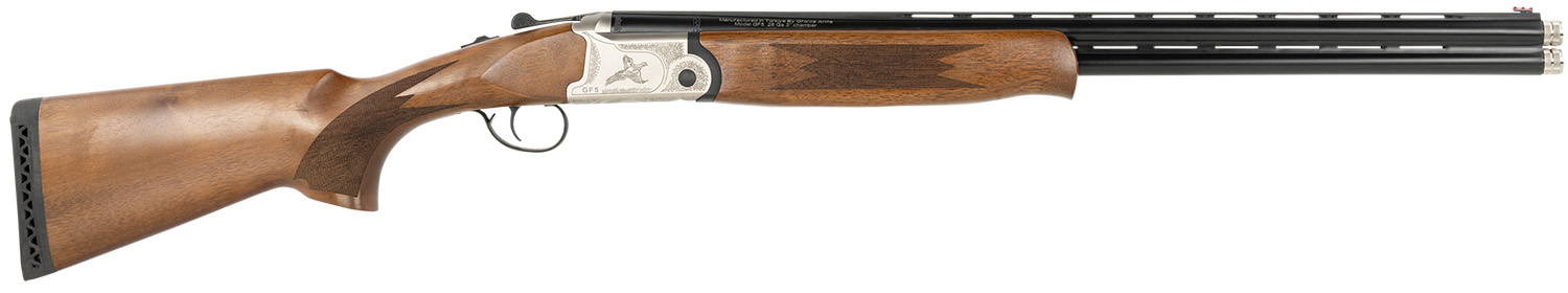 Gforce Arms GF52824Y Filthy Pheasant Youth 28 Gauge Break Open 3" 2rd 24" Over/Under Vent Rib Barrel, Nickel Plated Engraved Receiver, Fixed Turkish Walnut Stock