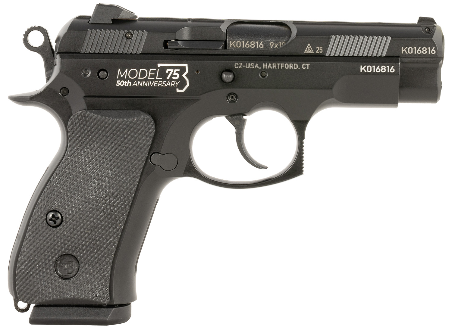 CZ-USA 01132 CZ 75 D 50th Anniversary Compact Frame 9mm Luger 10+1