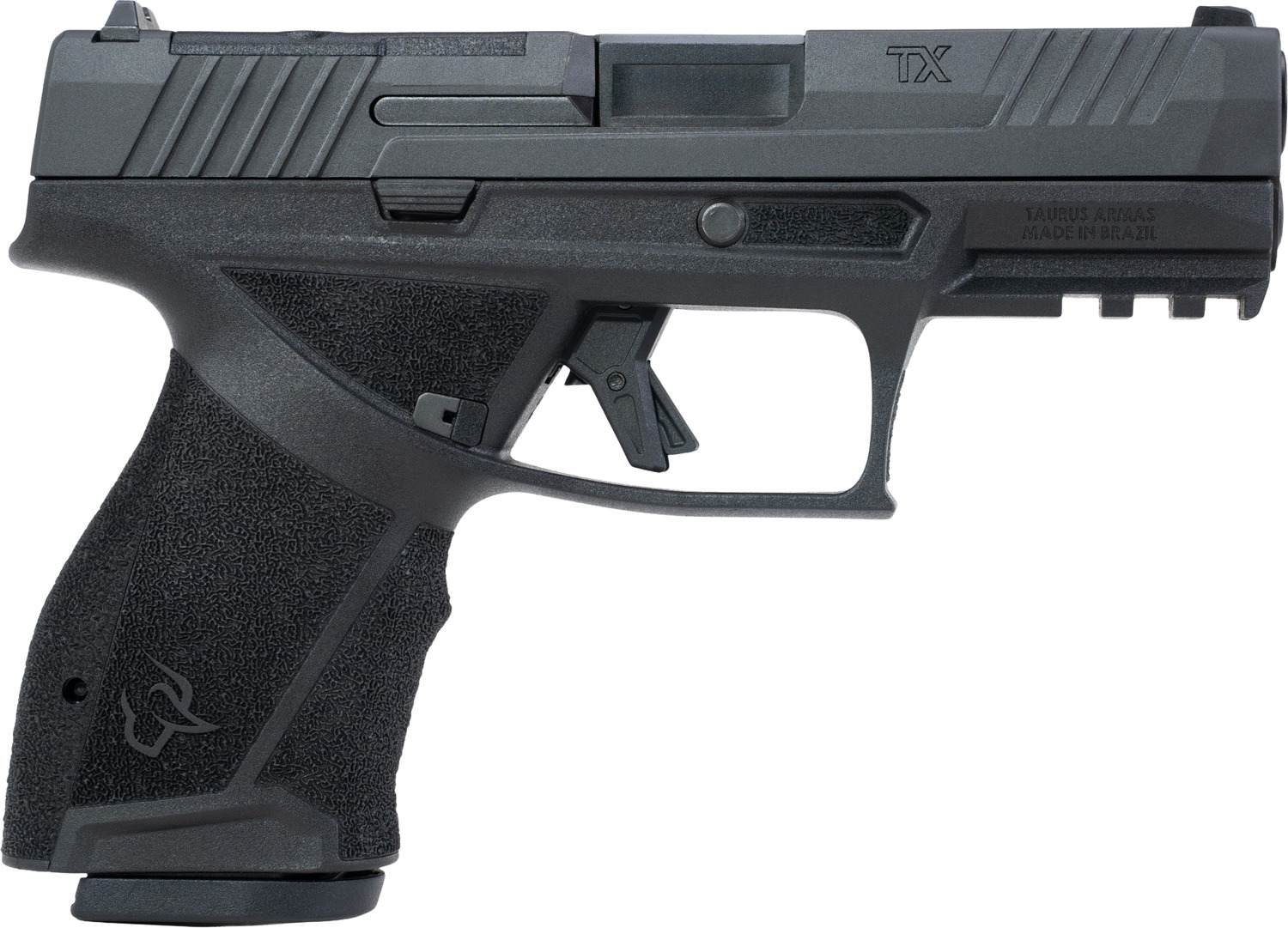 Taurus TX 9 Compact 9mm Luger 15+1 4" Black Barrel, Black Nitride Alloy Steel Optic Ready/Serrated Slide, Black Stainless Steel Frame w/Picatinny Rail, Interchangeable Backstrap Grip