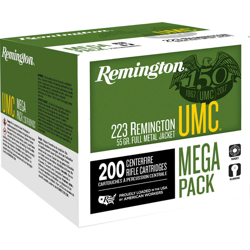 Remington UMC Centerfire Rifle Ammo 223 Rem. 45 gr. JHP 200 rd.