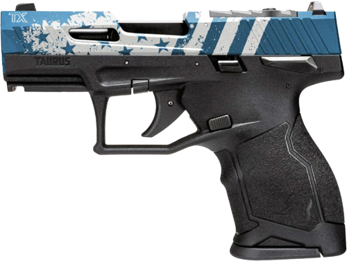 TAURUS TX-22 COMPACT 22LR 3.6" - ADJ. 13-SHOT BK/BLUE US FLAG