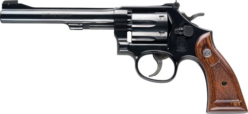 S&W 17 CLASSIC 22LR 6" AS - BLUED CHECKERED WOOD GRIPS - Image 2