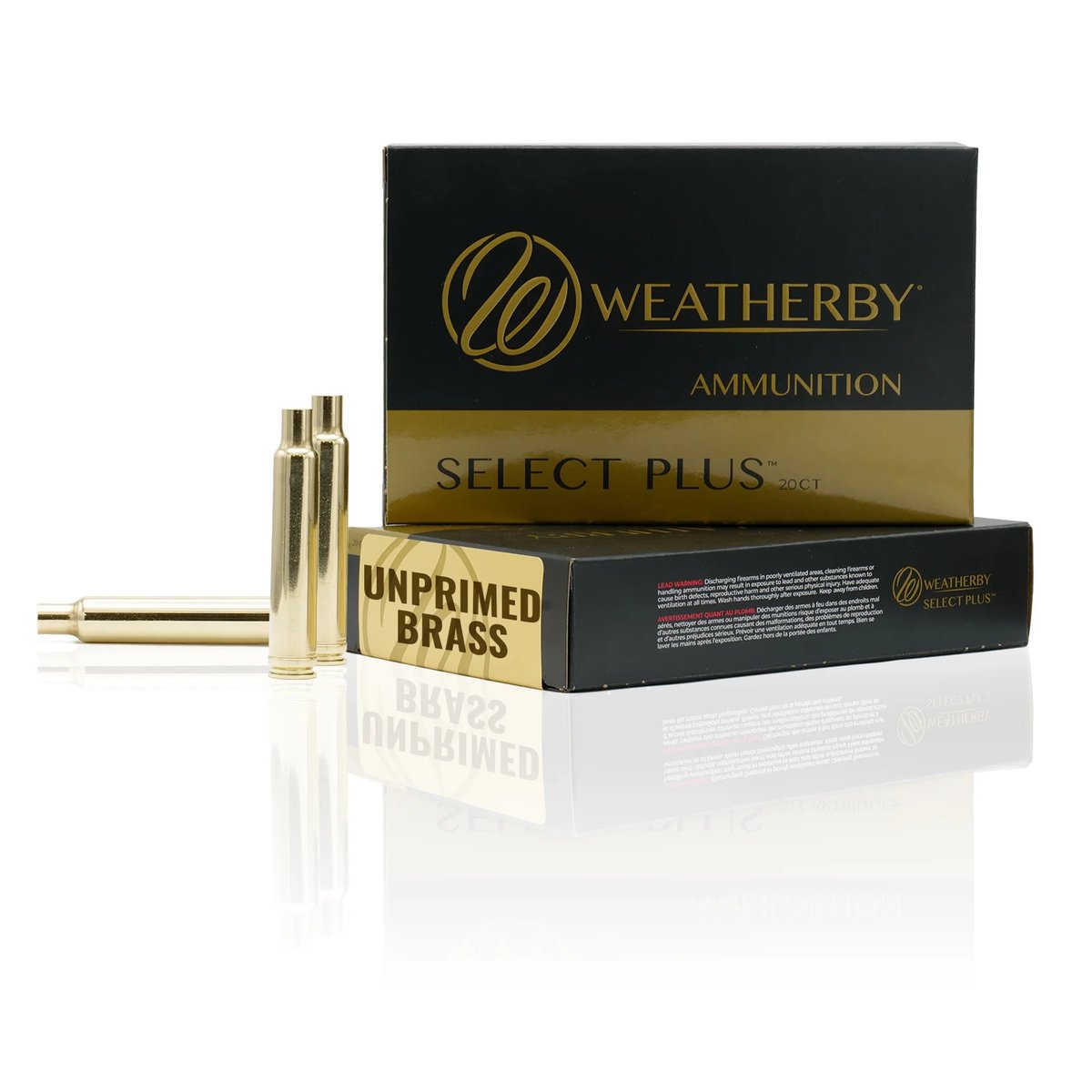 Weatherby Unprimed Brass Rifle Cartridges 20/ct .338-.378 Wby